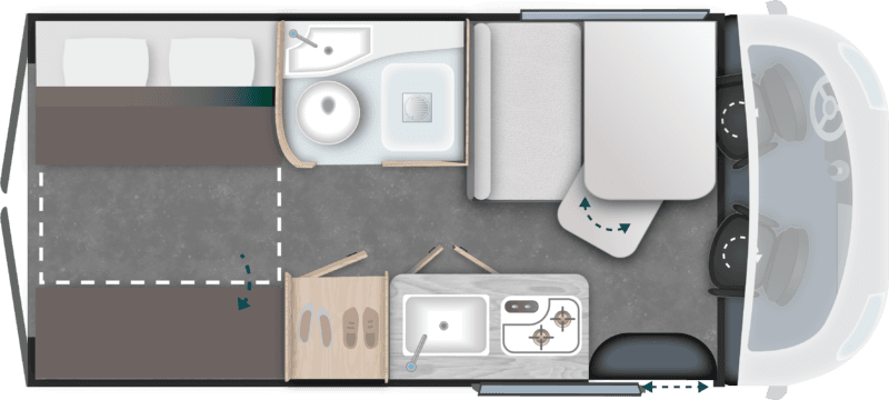 Grundriss Challenger V114 – Heckbett