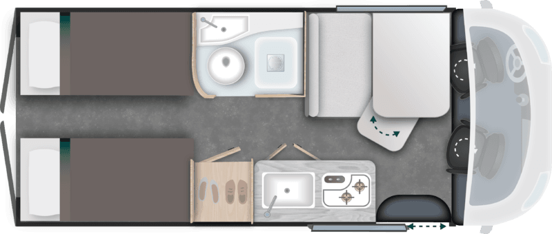 Grundriss Challenger V217 – Einzelbetten